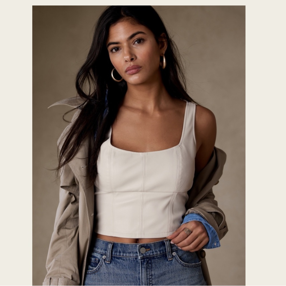 NWT Banana Republic Factory leather bustier crop top
